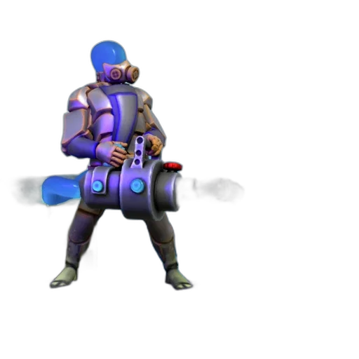 jacket, weapon, staff, robot transparent PNG cut-out