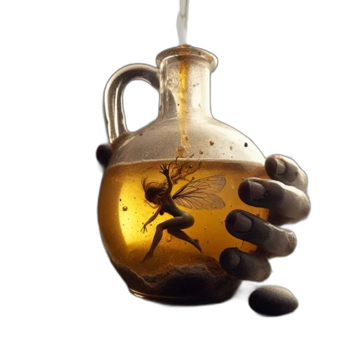 bottle, 3d render, concept art, mystic transparent PNG cut-out