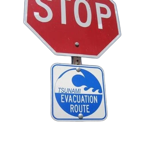 stop, sign, accompanied, tsunami transparent PNG cut-out