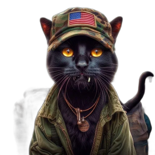 animal, jacket, hat, staff transparent PNG cut-out