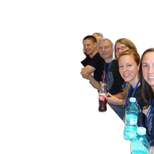 staff, bottle, group, people transparent PNG cut-out