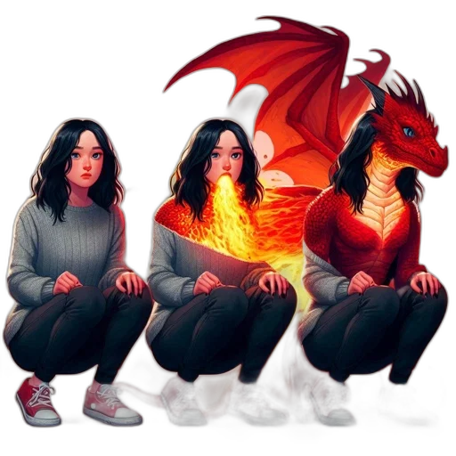 dragon, fantasy art, pixel art, concept art transparent PNG cut-out