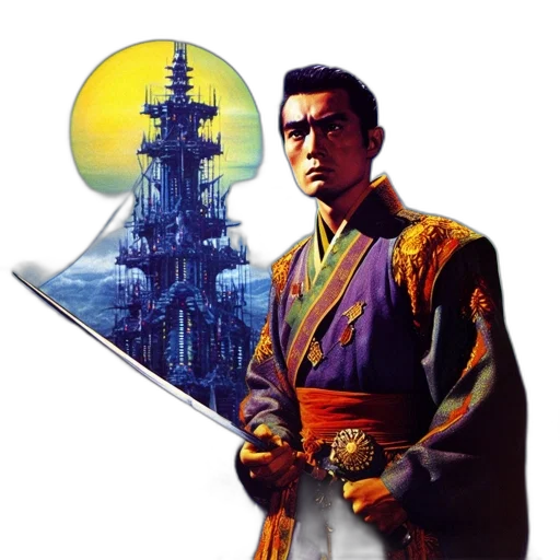 jacket, staff, vaporwave, concept art transparent PNG cut-out