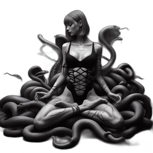 creature, hair, dress, concept art transparent PNG cut-out