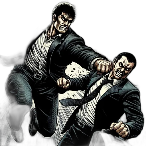 comic book art, concept art, cartoon, two transparent PNG cut-out