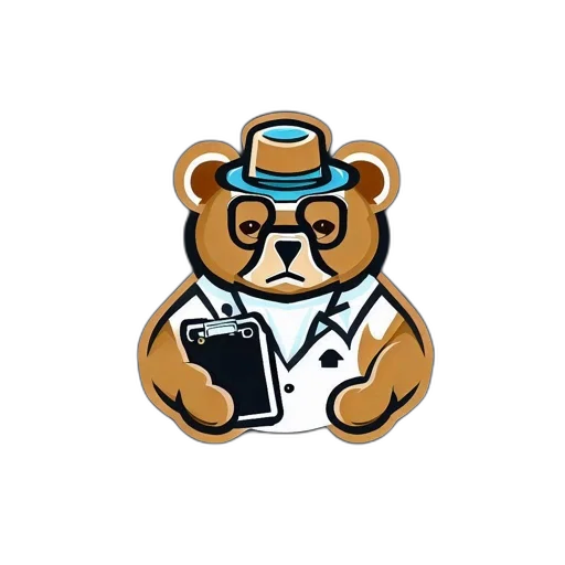 cartoon, pixel art, anthropomorphic, bear transparent PNG cut-out