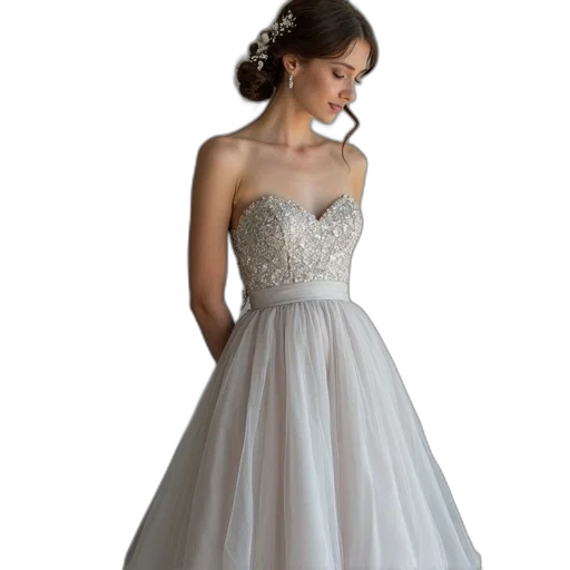 dress, asos, wedding, strapless transparent PNG cut-out