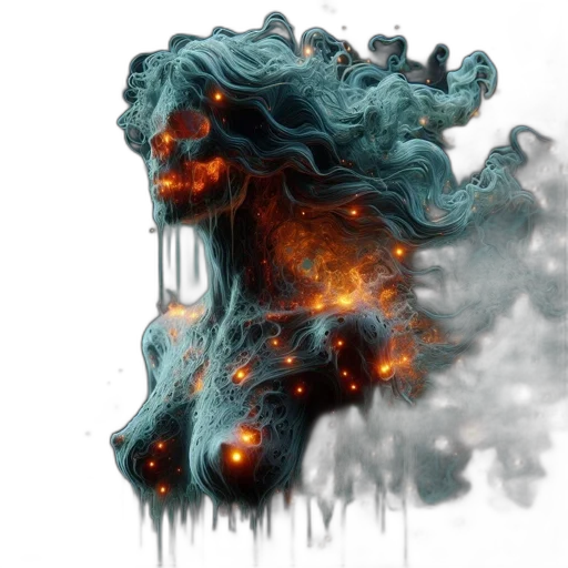 dragon, mask, hair, face transparent PNG cut-out