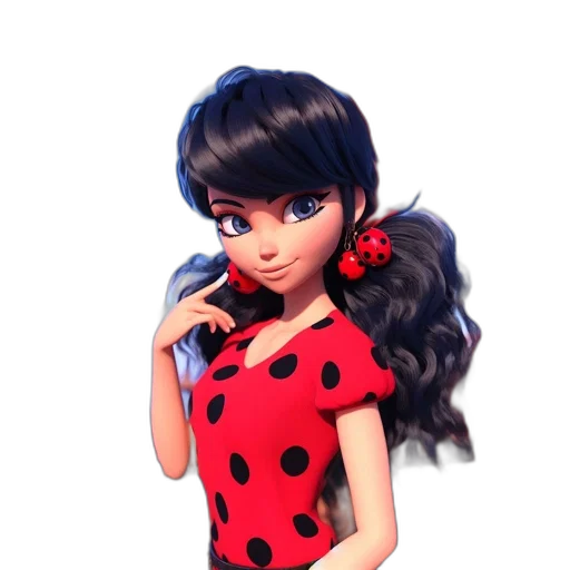 dress, hair, 3d render, cartoon transparent PNG cut-out