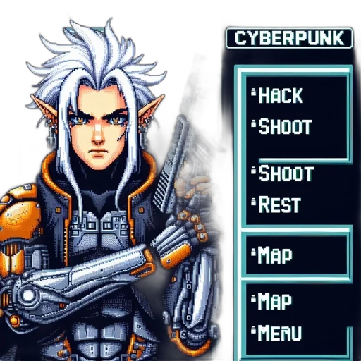 weapon, jacket, robot, cyberpunk transparent PNG cut-out