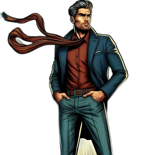 staff, jacket, comic book art, concept art transparent PNG cut-out