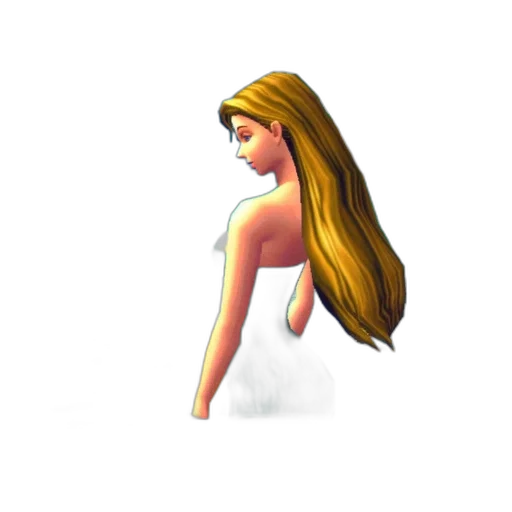 hair, dress, jewelry, staff transparent PNG cut-out