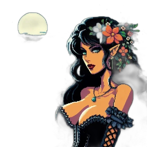 jewelry, dress, flower, comic book art transparent PNG cut-out
