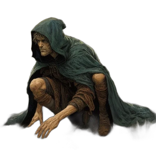 creature, staff, face, fantasy art transparent PNG cut-out