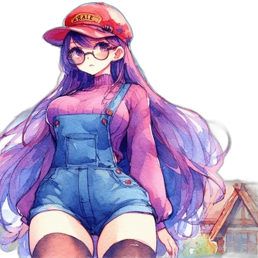 dress, hat, jacket, hair transparent PNG cut-out