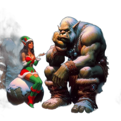 concept art, comic book art, fantasy art, frosty transparent PNG cut-out