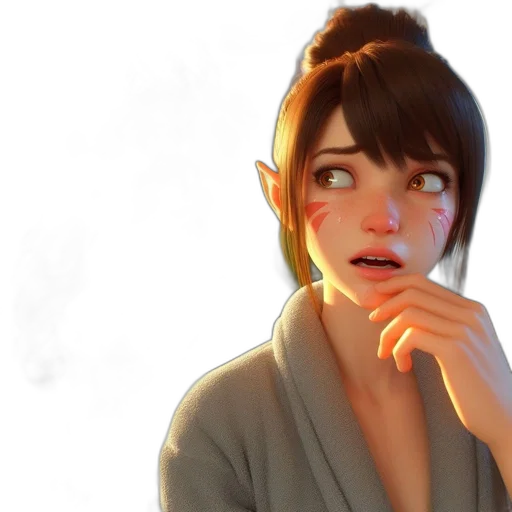 face, staff, concept art, fantasy art transparent PNG cut-out