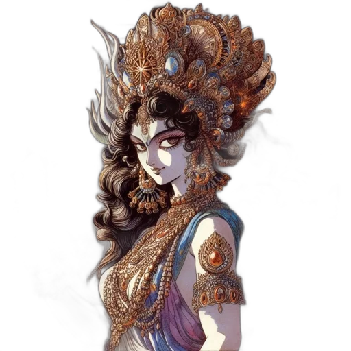 mask, jewelry, crown, staff transparent PNG cut-out