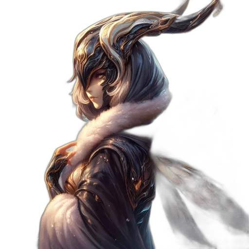 dragon, hair, mask, dress transparent PNG cut-out