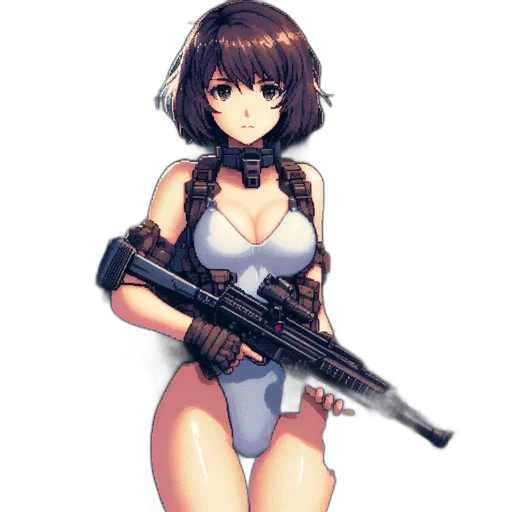 weapon, robot, dress, staff transparent PNG cut-out