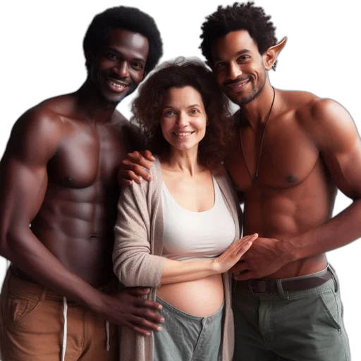 earth tones, three, individuals, including transparent PNG cut-out
