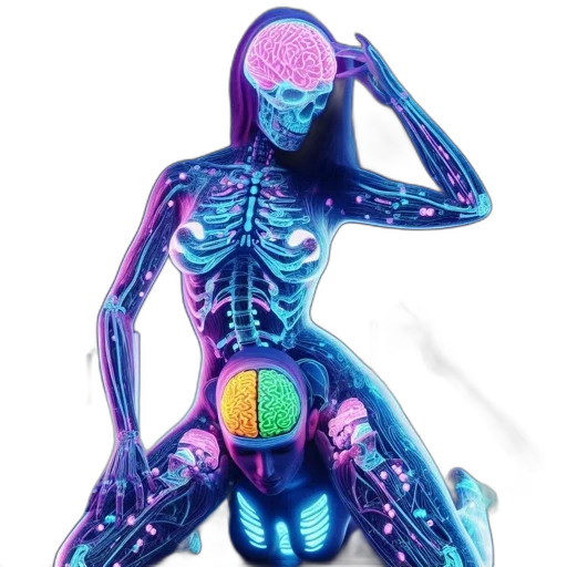 robot, cyberpunk, concept art, vaporwave transparent PNG cut-out