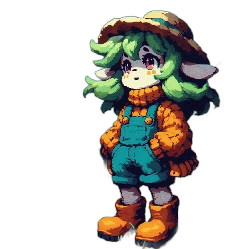 hat, jacket, staff, animal transparent PNG cut-out