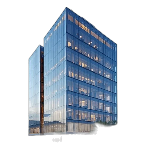 building, 3d render, photorealistic, office transparent PNG cut-out