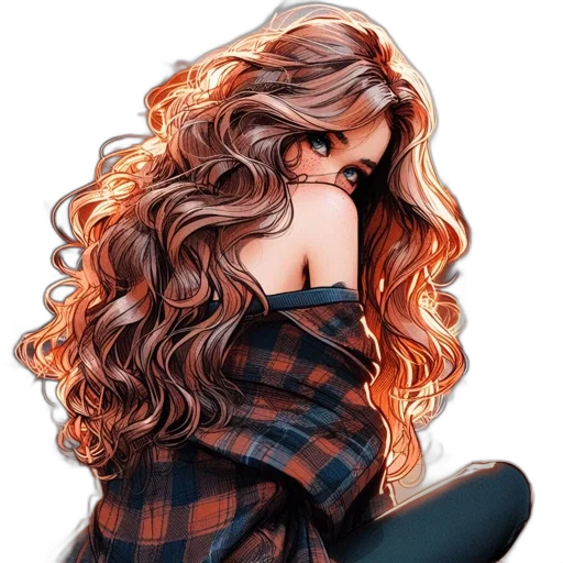 hair, dress, photorealistic, watercolor transparent PNG cut-out