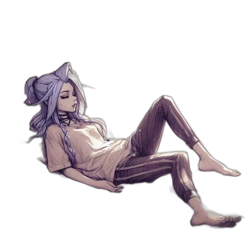 staff, creature, jacket, hair transparent PNG cut-out