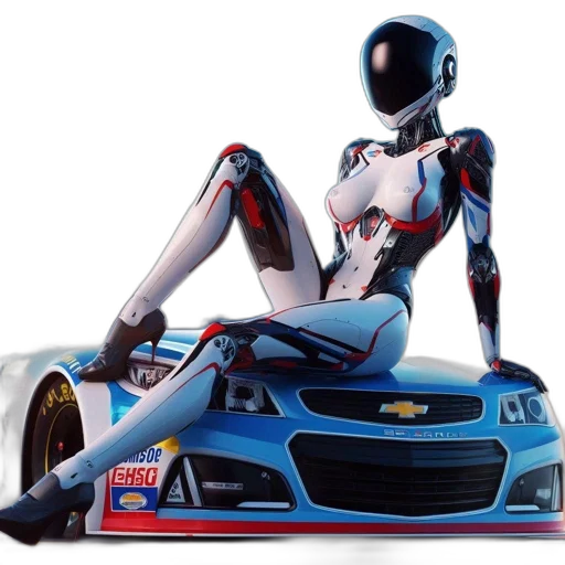 robot, car, concept art, 3d render transparent PNG cut-out