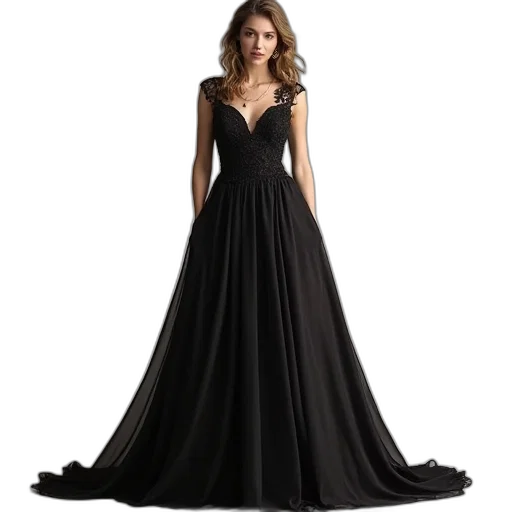 dress, dark, line, princess transparent PNG cut-out