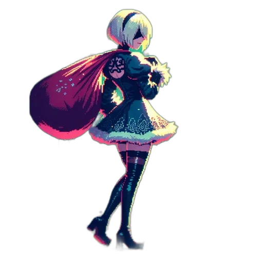 dress, robot, mask, staff transparent PNG cut-out