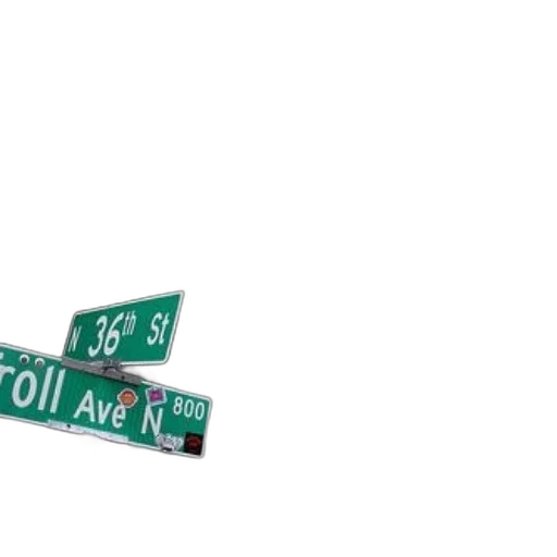 3d render, city street, street, signs transparent PNG cut-out