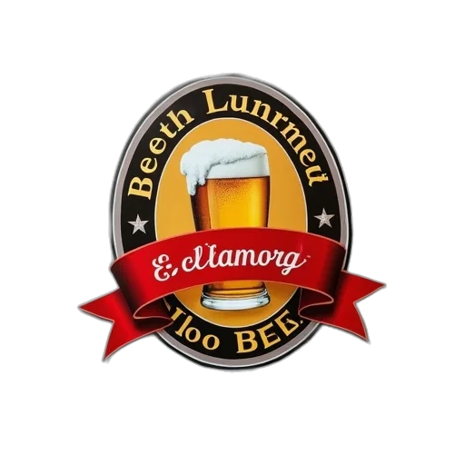 beer, sign, red, ribbon transparent PNG cut-out