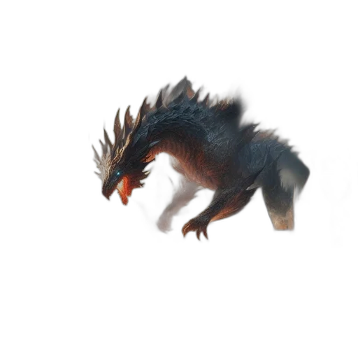 dragon, creature, animal, hair transparent PNG cut-out