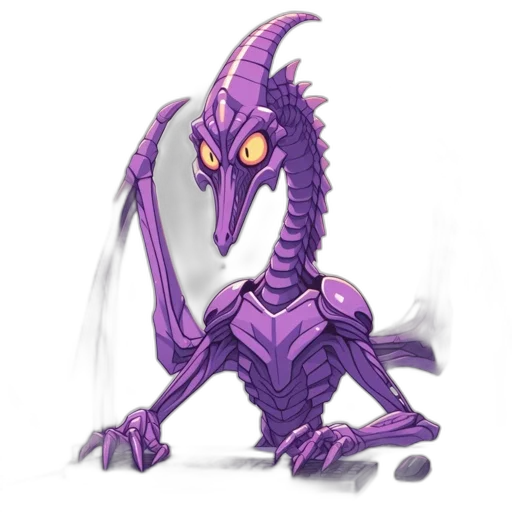 creature, dragon, staff, robot transparent PNG cut-out