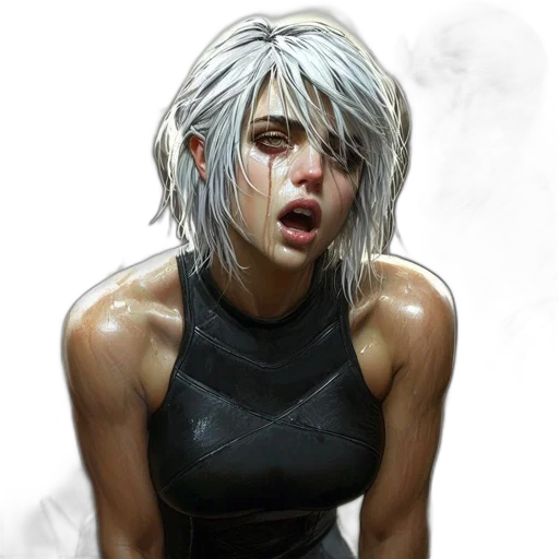 face, jacket, hair, mask transparent PNG cut-out