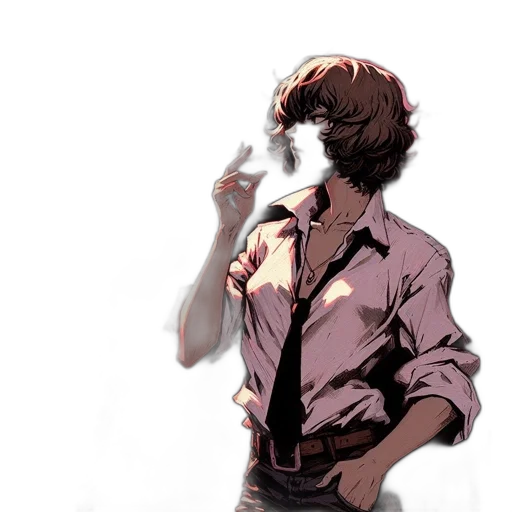 mask, jacket, staff, weapon transparent PNG cut-out