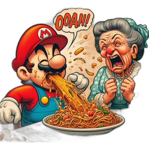 food, concept art, comic book art, pixel art transparent PNG cut-out