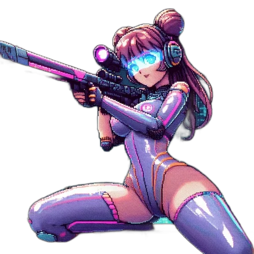 weapon, robot, staff, cyberpunk transparent PNG cut-out
