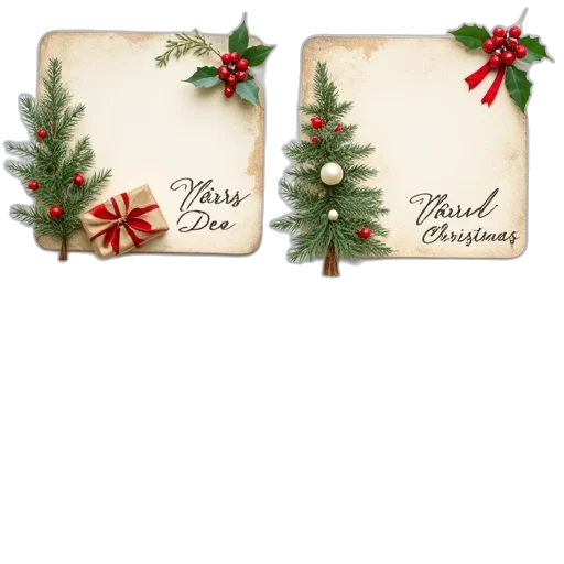 earth tones, set, christmas, address transparent PNG cut-out