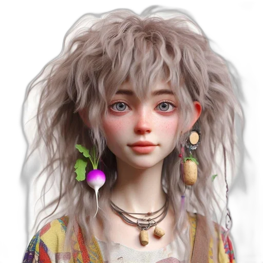 hair, jewelry, face, creature transparent PNG cut-out