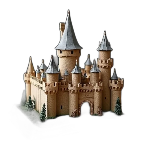 crown, building, 3d render, concept art transparent PNG cut-out
