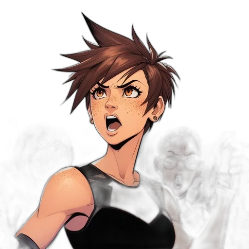 face, weapon, staff, anime transparent PNG cut-out