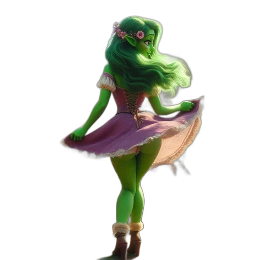 dress, creature, staff, concept art transparent PNG cut-out