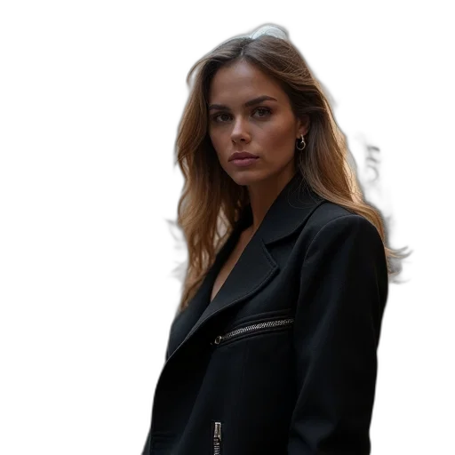 jacket, dress, face, staff transparent PNG cut-out