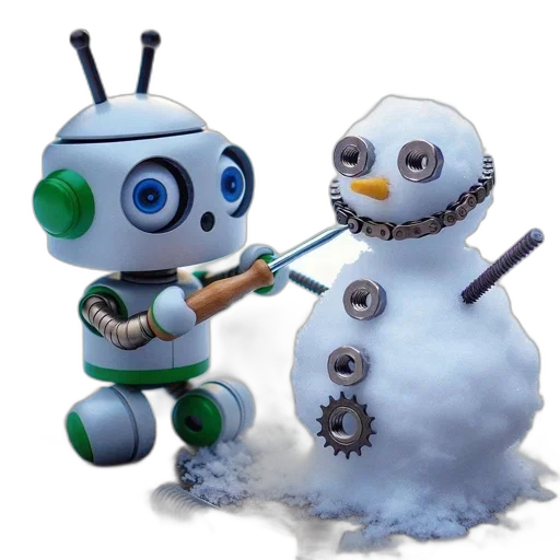 robot, concept art, 3d render, pixel art transparent PNG cut-out