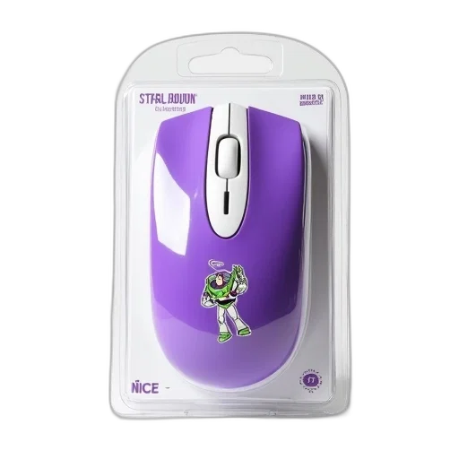 3d render, purple, white, mouse-shaped transparent PNG cut-out