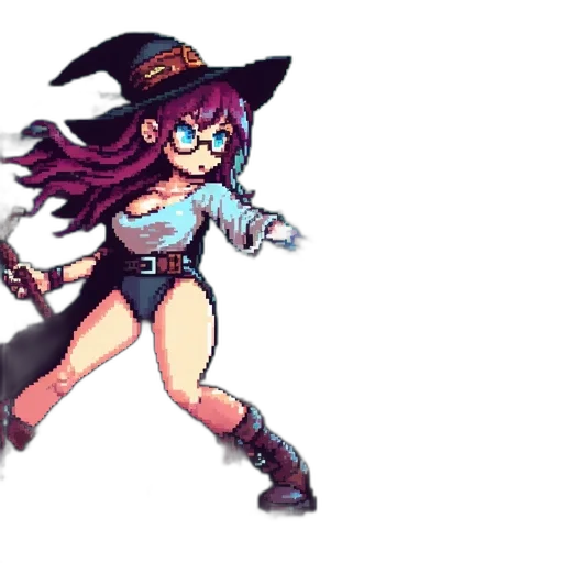 hat, staff, pixel art, concept art transparent PNG cut-out